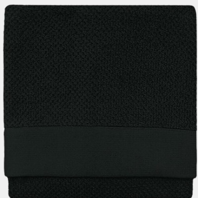 Furn Textured Woven Hand Towel In Black