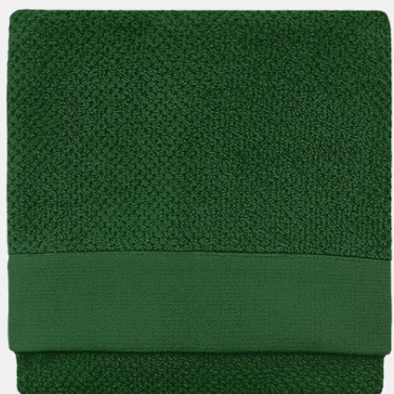 Furn Textured Woven Hand Towel In Green