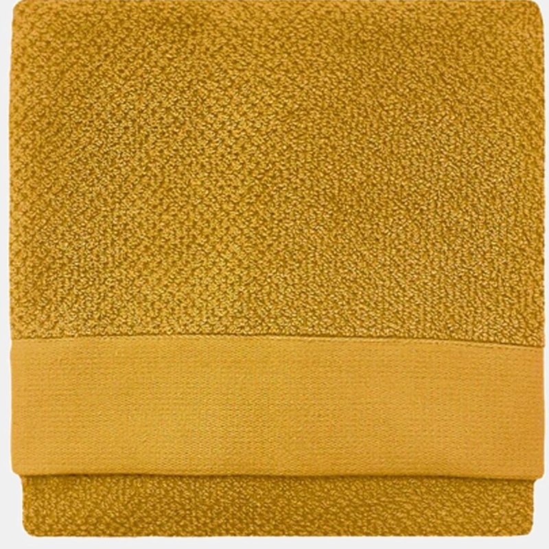 Furn Textured Woven Hand Towel In Yellow