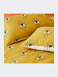 Theia Eye Duvet Set - Ochre Yellow (Queen) (UK - King)