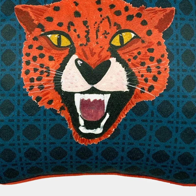 Furn Untamed Cheetah Throw Pillow Cover (one Size) In Blue