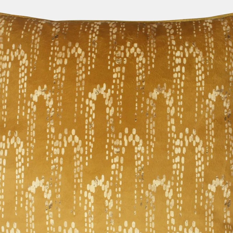 Furn Wisteria Velvet Square Throw Pillow Cover In Gold