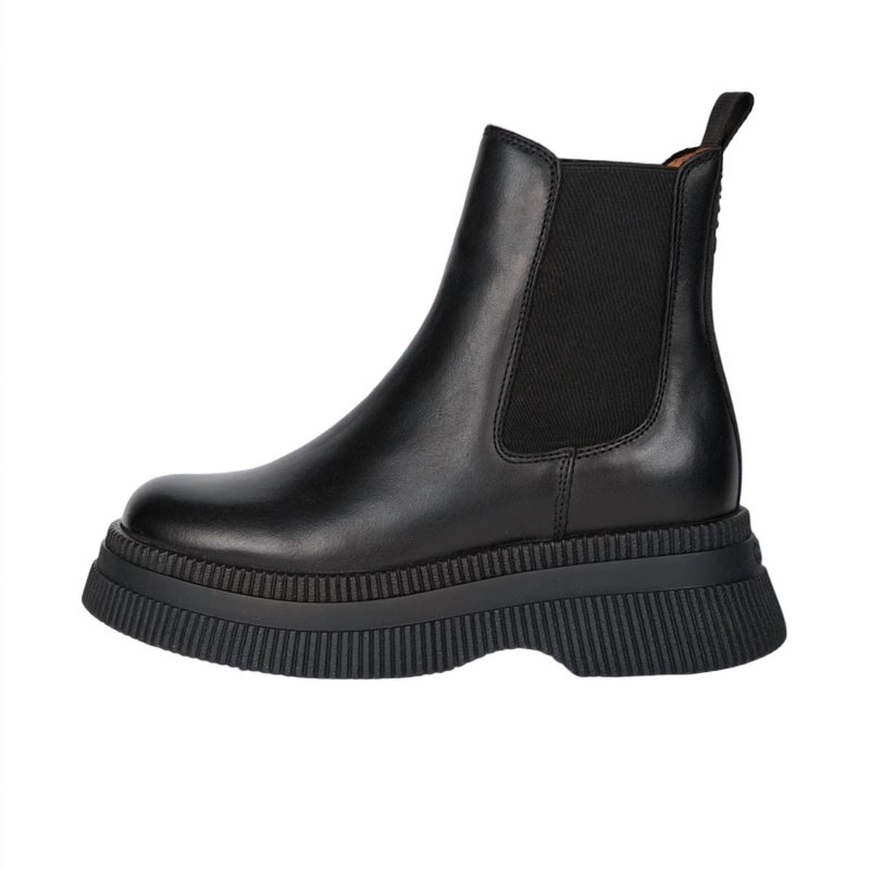 Shop Ganni Creepers Chelsea Boot In Black