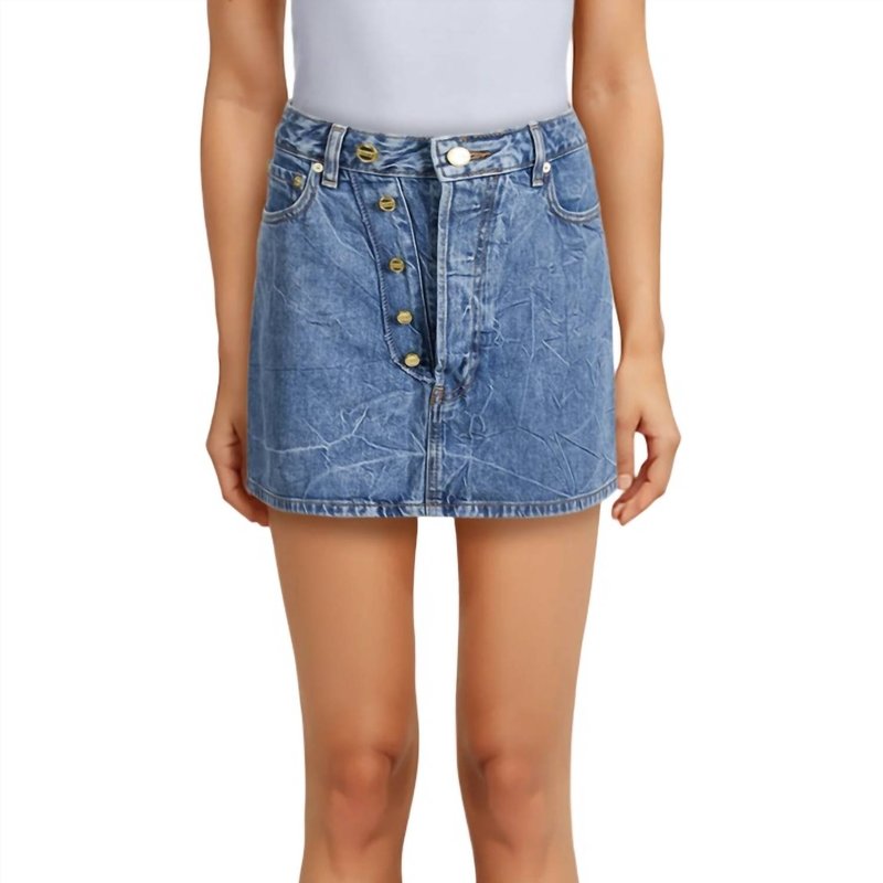 Shop Ganni Denim Mini Skirt In Blue