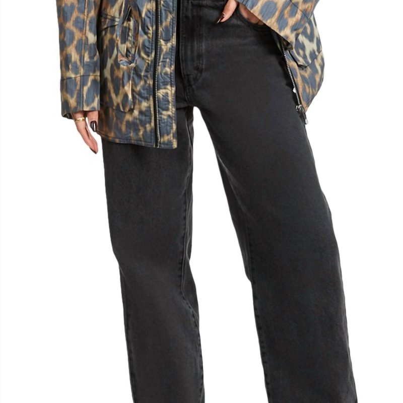 Shop Ganni Leopard Print Jacket In Brown
