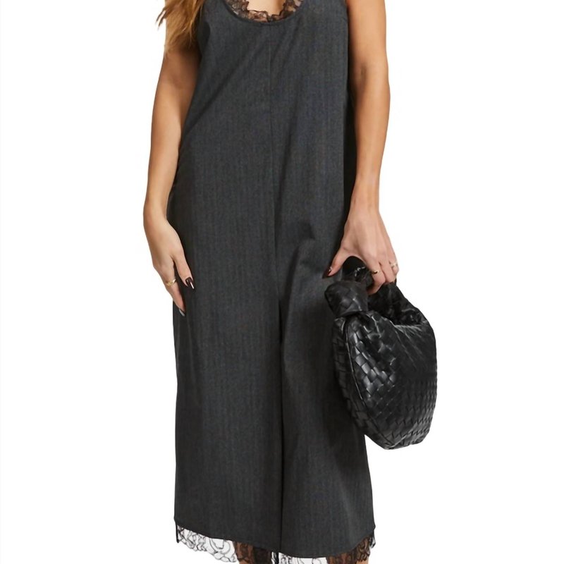Shop Ganni Suiting Midi Dress In Black