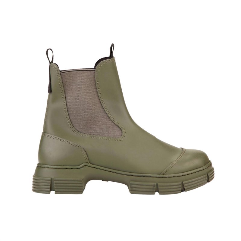 Shop Ganni Women's Recycled Rubber City Boots In Green