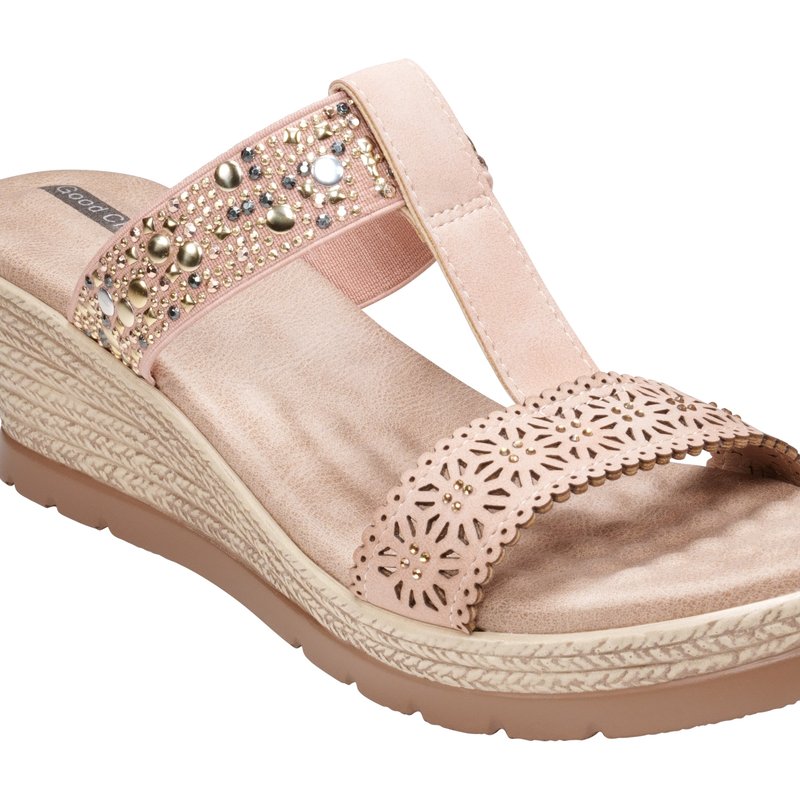 Gc Shoes Alena Blush Wedge Sandals In Pink