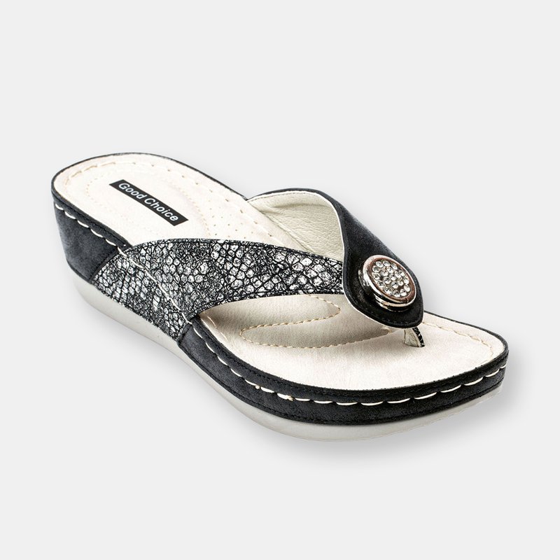 Shop Gc Shoes Dafni Black Wedge Sandals