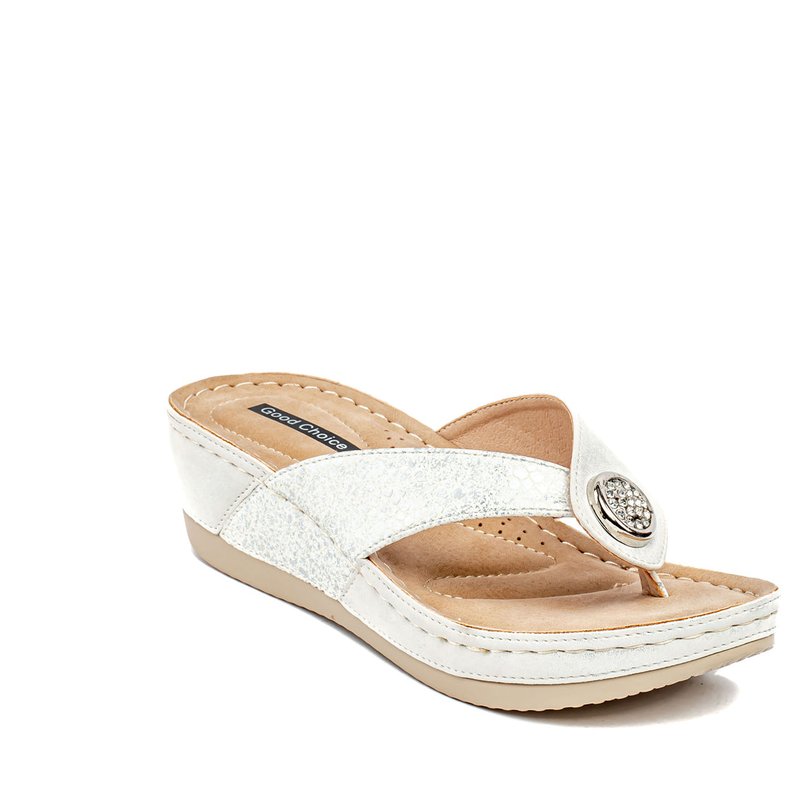 Shop Gc Shoes Dafni White Wedge Sandals