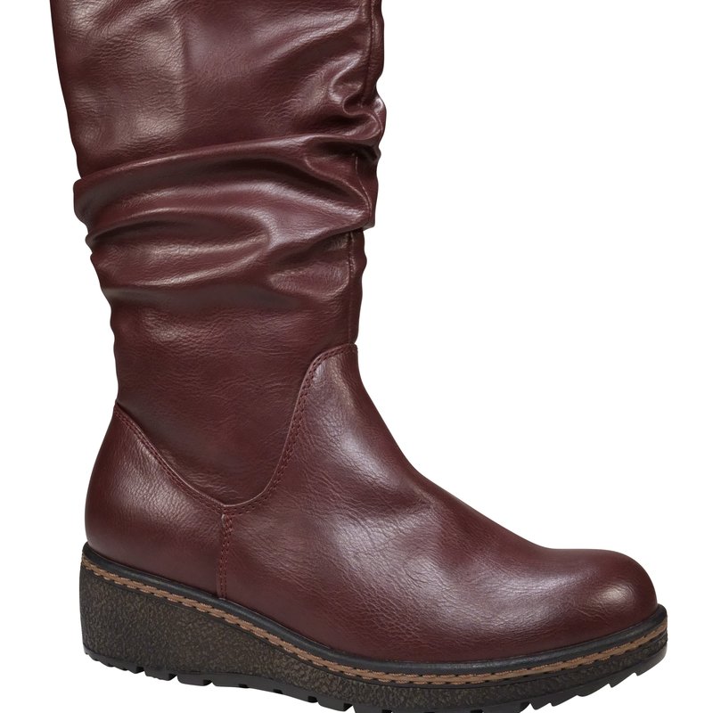 Gc Shoes Dange Burgundy Wedge Boot In Red