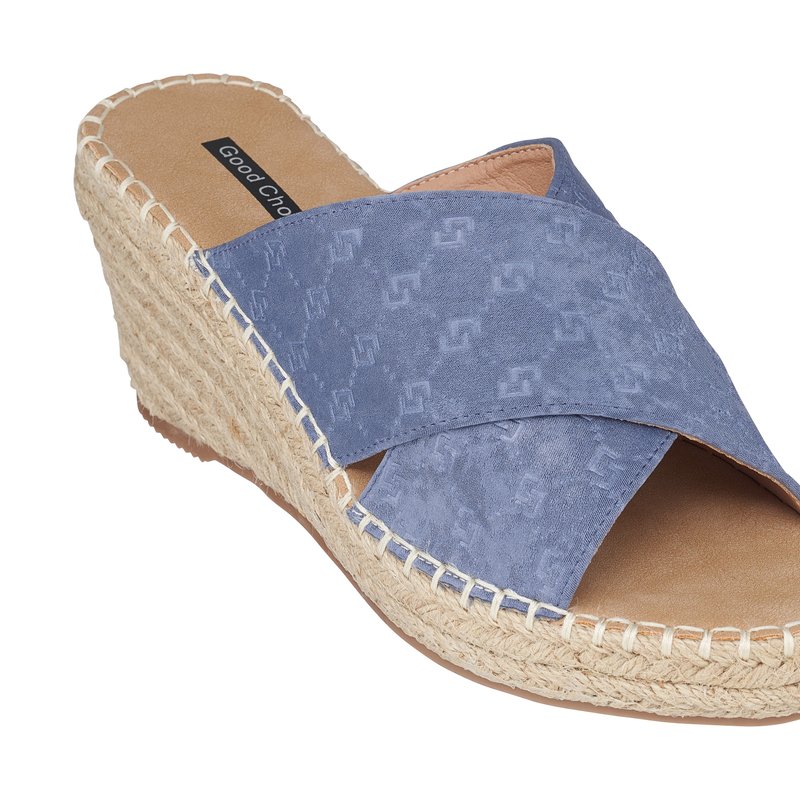 Shop Gc Shoes Darline Blue Espadrille Wedge Sandals