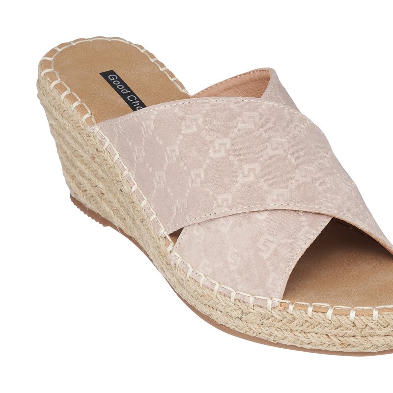 Shop Gc Shoes Darline Nude Espadrille Wedge Sandals In Pink
