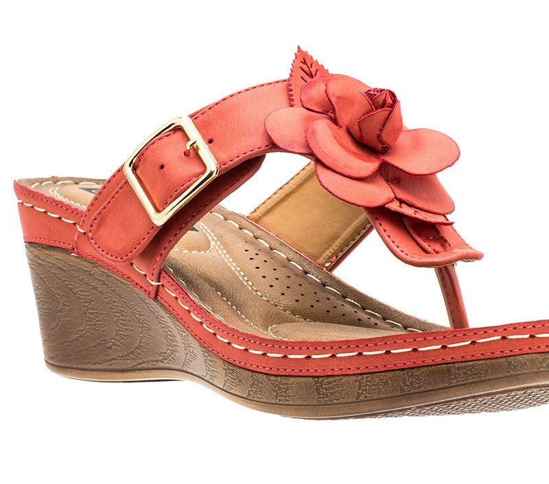 Shop Gc Shoes Flora Coral Wedge Sandals In Pink