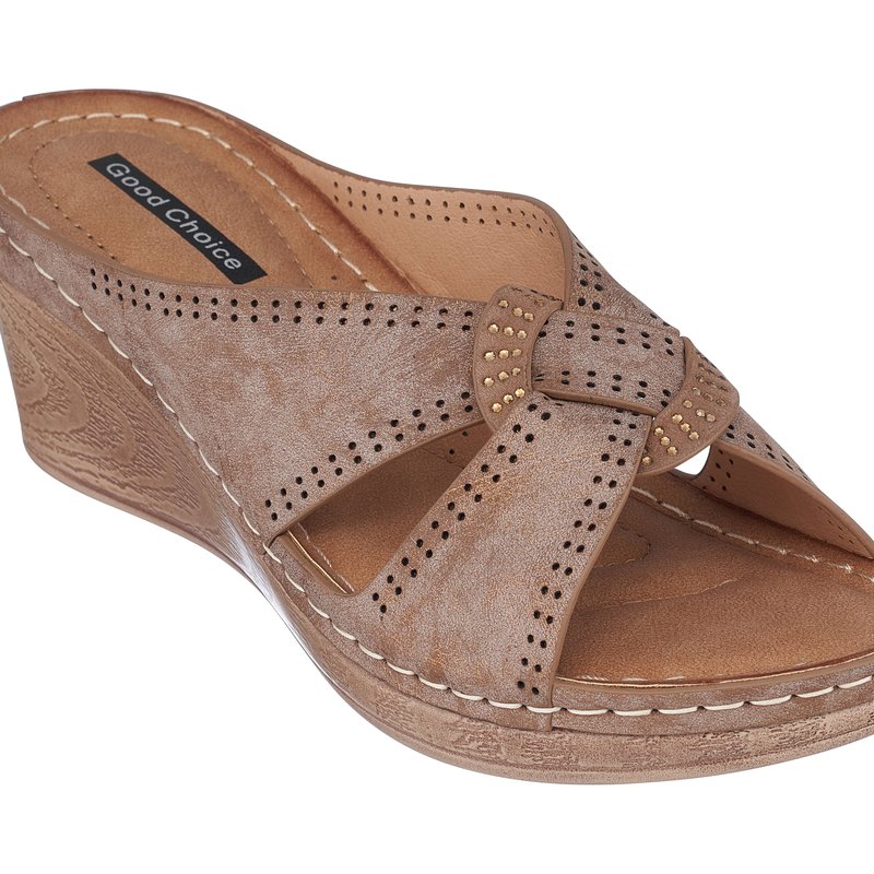 Gc Shoes Gisele Bronze Wedge Sandals In Brown