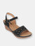 Helen Black Wedge Sandals - Black