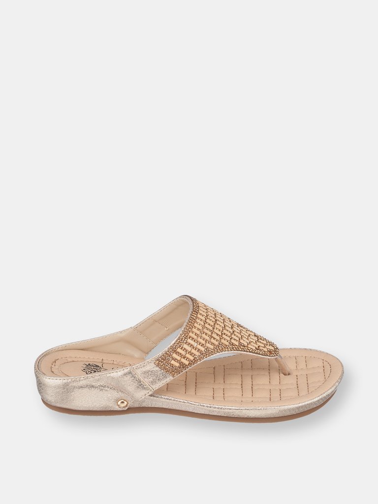 Jamm Gold Flat Sandals