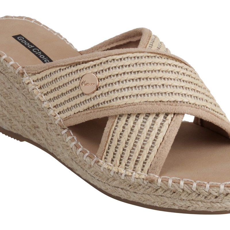 GC SHOES JIMMY NUDE ESPADRILLE WEDGE SANDALS