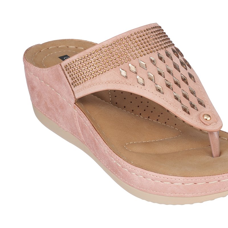 Shop Gc Shoes Kiara Blush Wedge Sandals In Pink