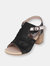 Kisha Black Heeled Sandals - Black