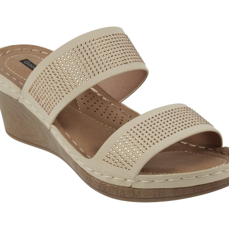 Shop Gc Shoes Madore Natural Wedge Sandals In Brown