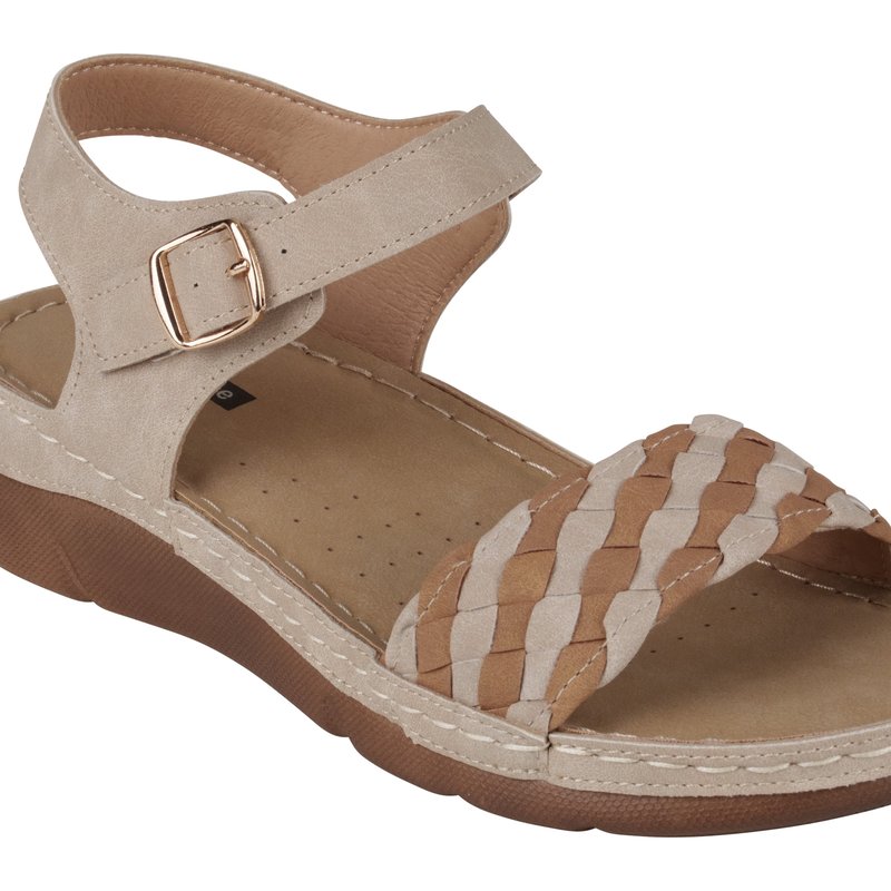 Shop Gc Shoes Millis Nude Comfort Flat Sandals In Brown