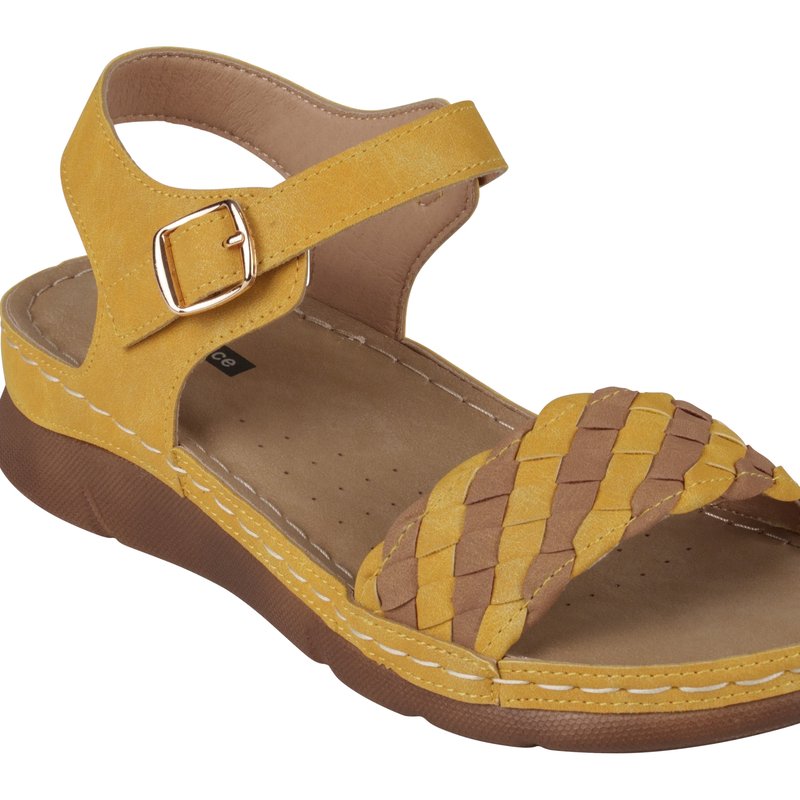 Shop Gc Shoes Millis Yellow Comfort Flat Sandals
