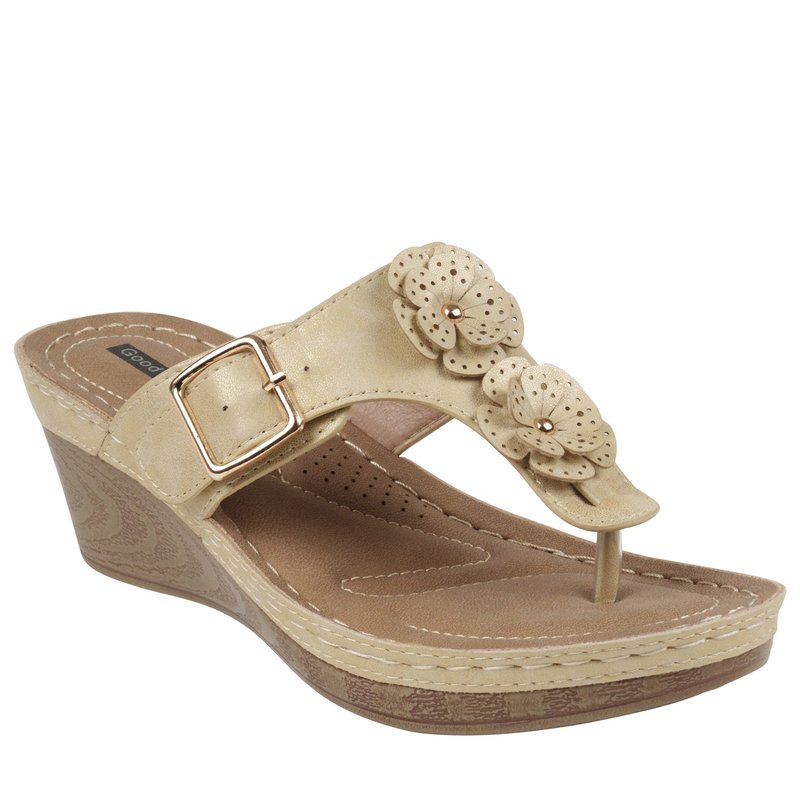 Gc Shoes Narbone Gold Wedge Sandals In Brown