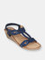 Pelle Blue Wedge Sandals - Blue