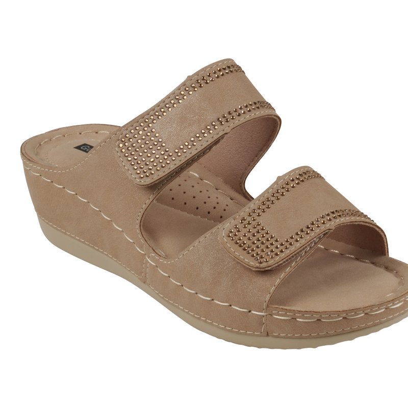 Shop Gc Shoes Rea Natural Wedge Sandals In Brown