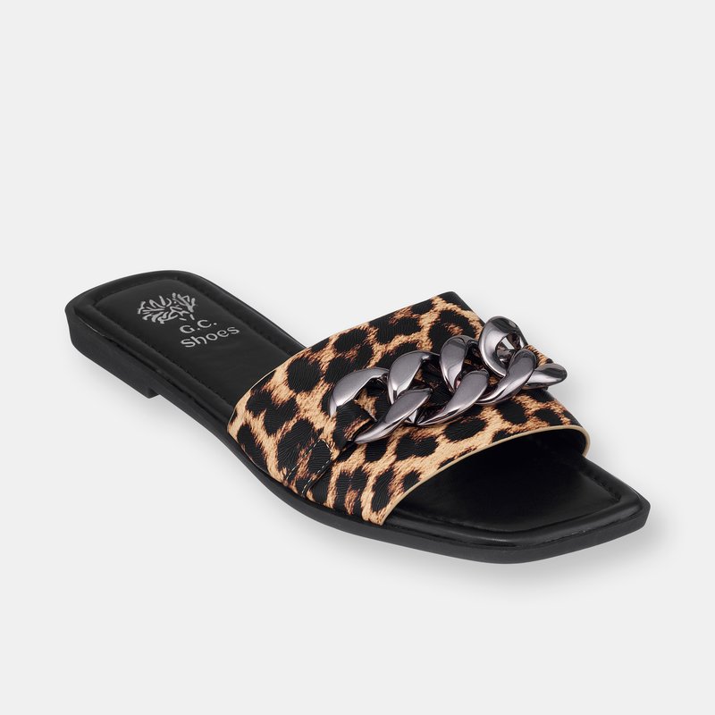 Gc Shoes Rina Leopard Flat Sandals
