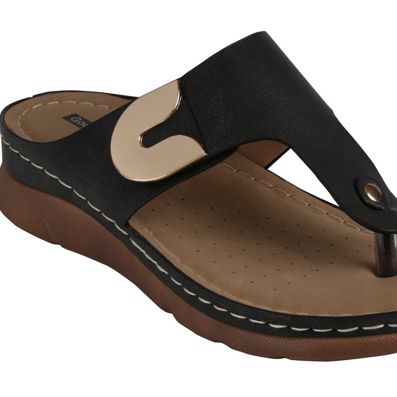 Shop Gc Shoes Sam Black Thong Flat Sandals