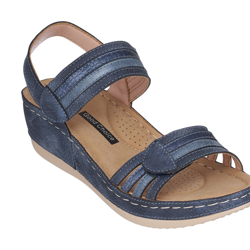 Gc Shoes Samar Blue Wedge Sandals