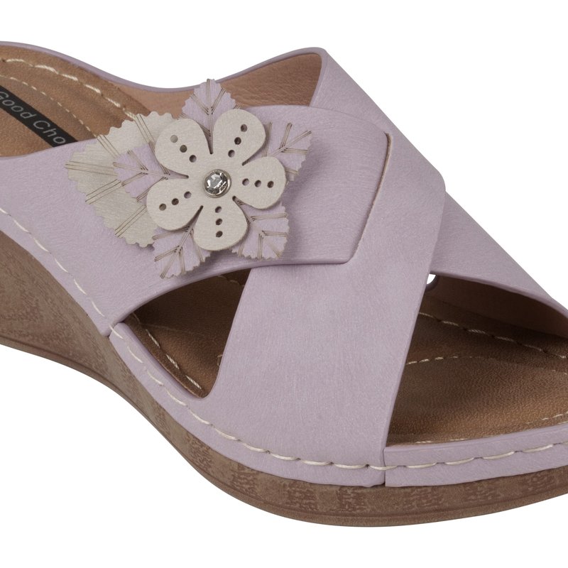 Shop Gc Shoes Selly Lilac Wedge Sandal In Purple