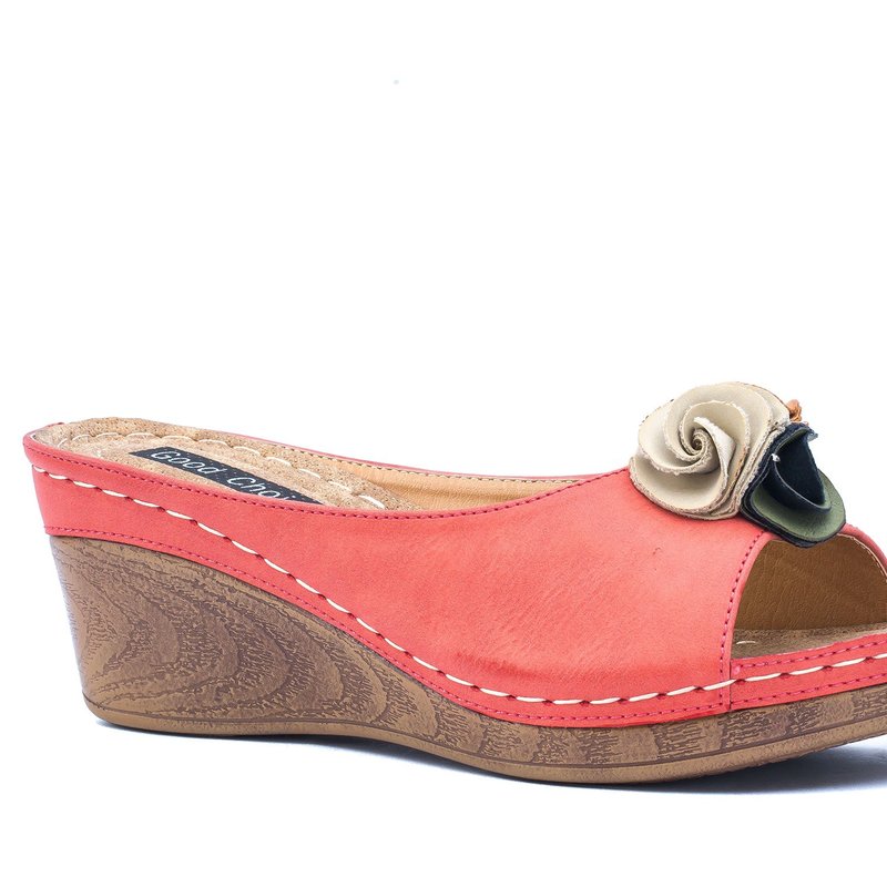 Shop Gc Shoes Sydney Coral Wedge Sandals In Orange