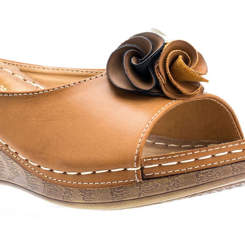 Shop Gc Shoes Sydney Tan Wedge Sandals In Brown
