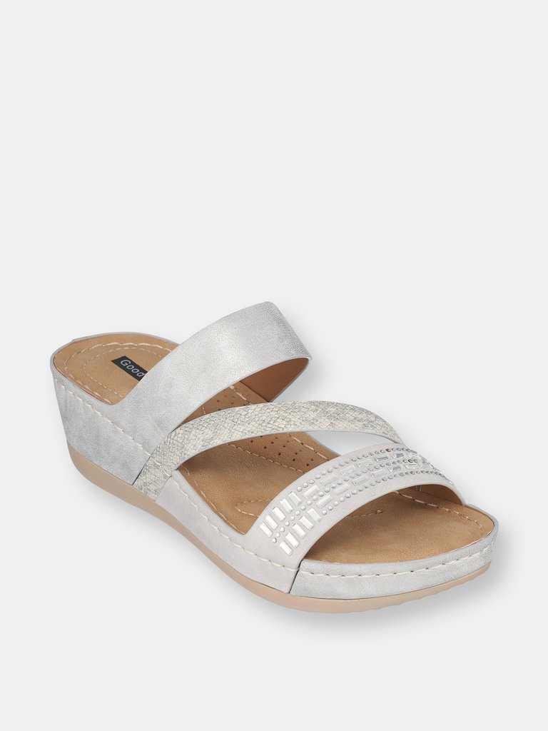 Tera Silver Wedge Sandals - Silver