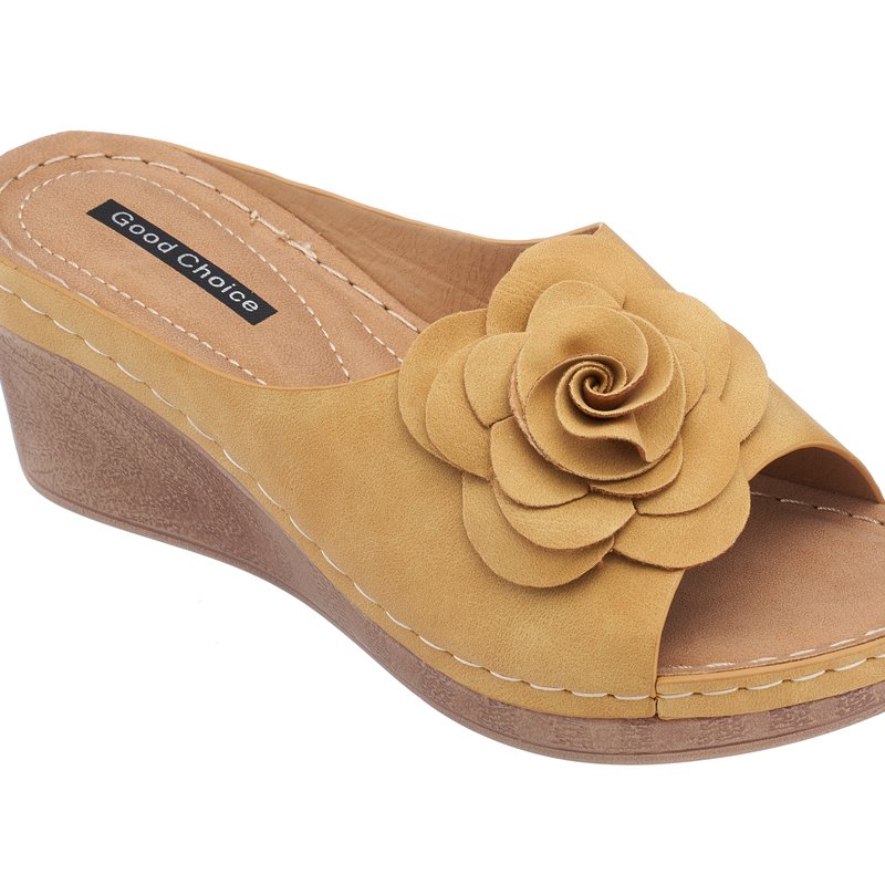 Shop Gc Shoes Tokyo Yellow Wedge Sandals