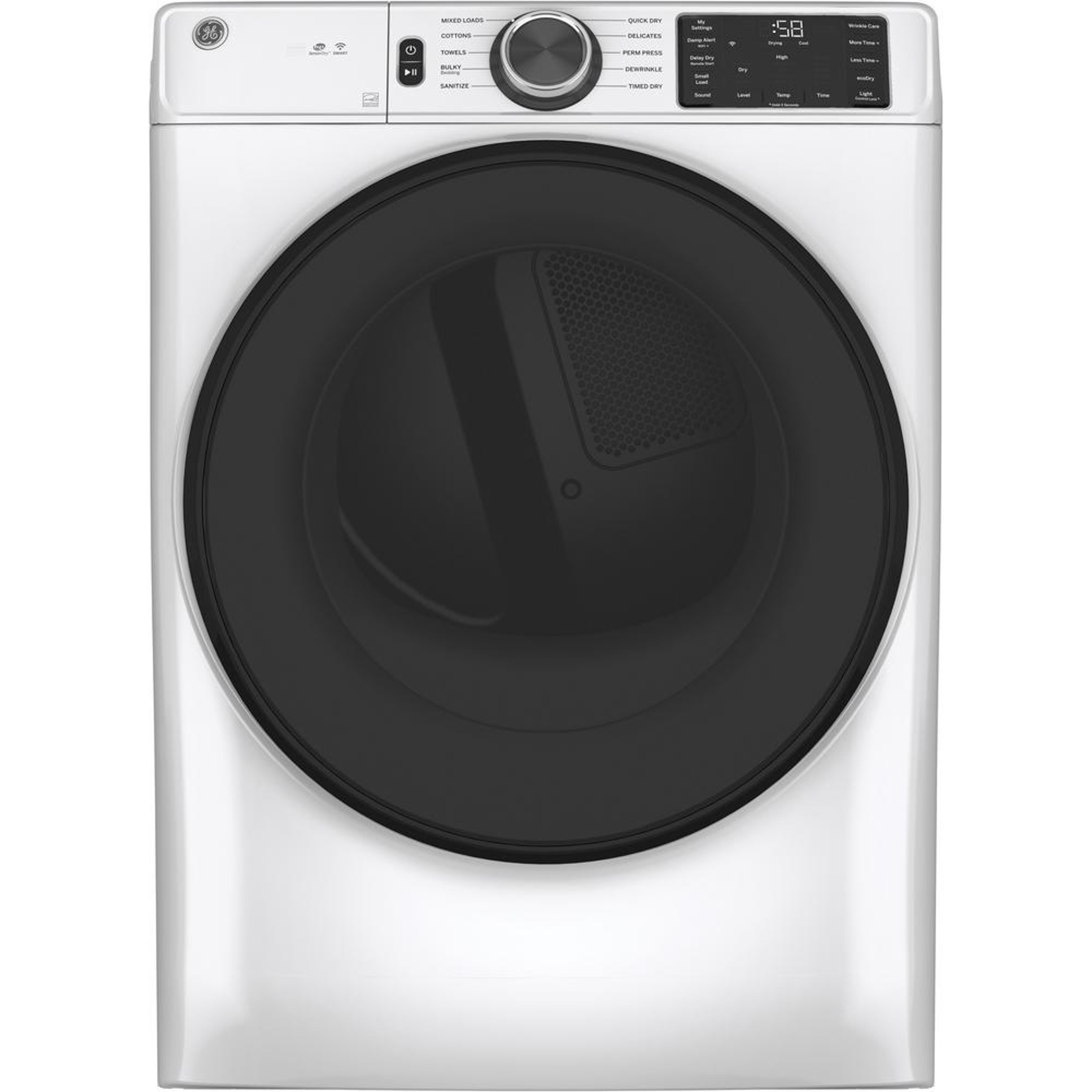GE GE 7.8 CU. FT. WHITE ELECTRIC SMART DRYER