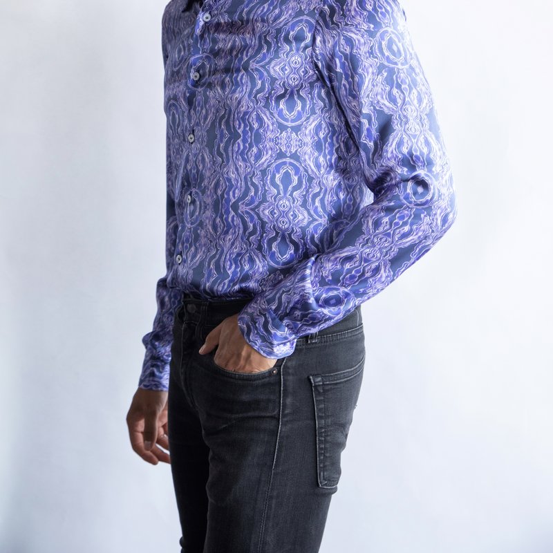 Gelso Milano Hypnotic Purple 100% Silk Shirt
