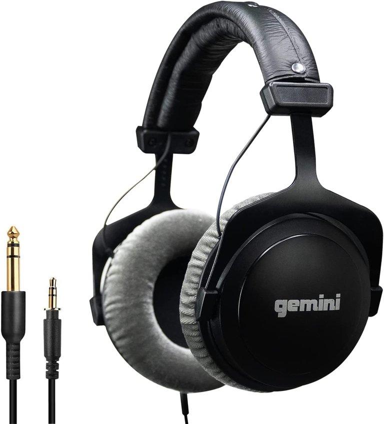 Professional DJ Equipment Closed Back Over Ear Monitoring Headphones - Black