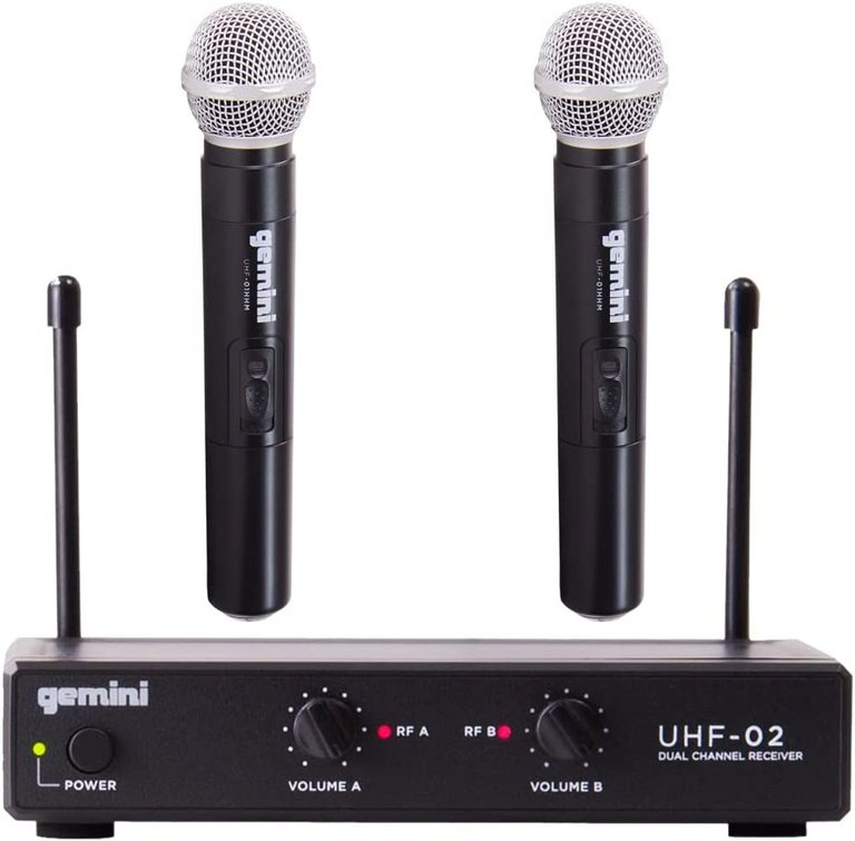 UHF-02M 2-Channel Wireless Handheld Microphone System S12 - Black