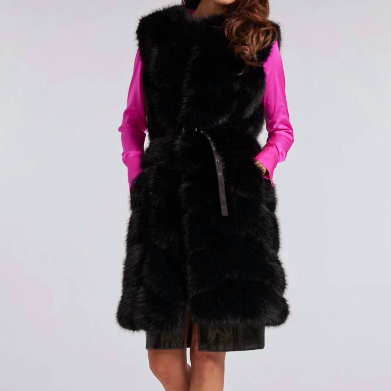 Generation Love Collette Faux Fur Vest In Black