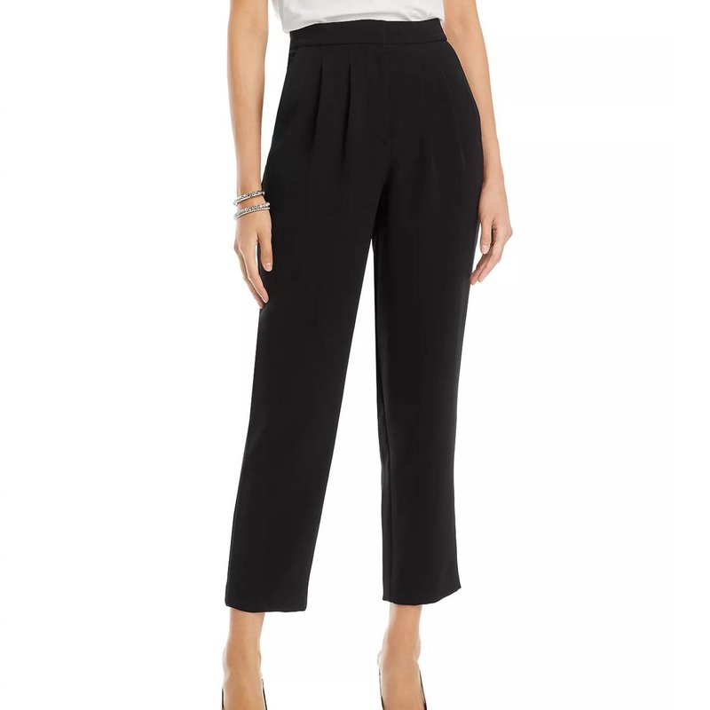Generation Love Jenise High Rise Pleated Cropped Crepe Pants In Black
