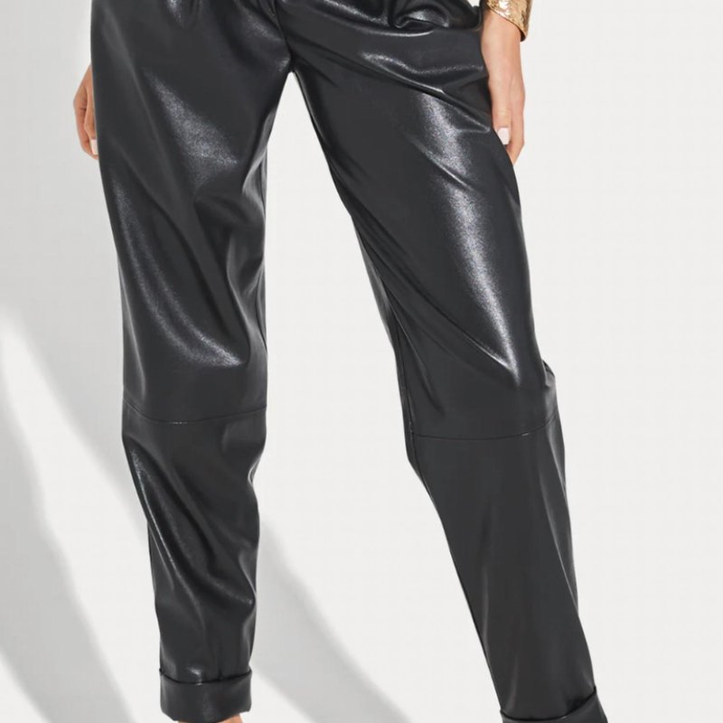 Generation Love Nate Faux Leather Cargo Pant In Black