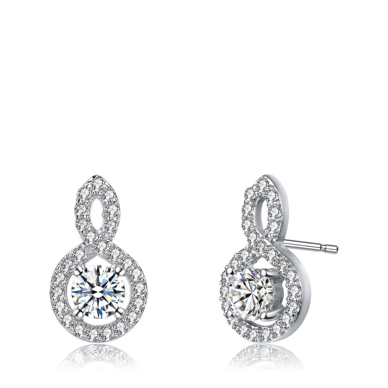 Shop Genevive Classic Simulated Diamond Drop Earrings In White