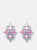 Sterling Silver Pink Cubic Zirconia Stud Earrings - Pink