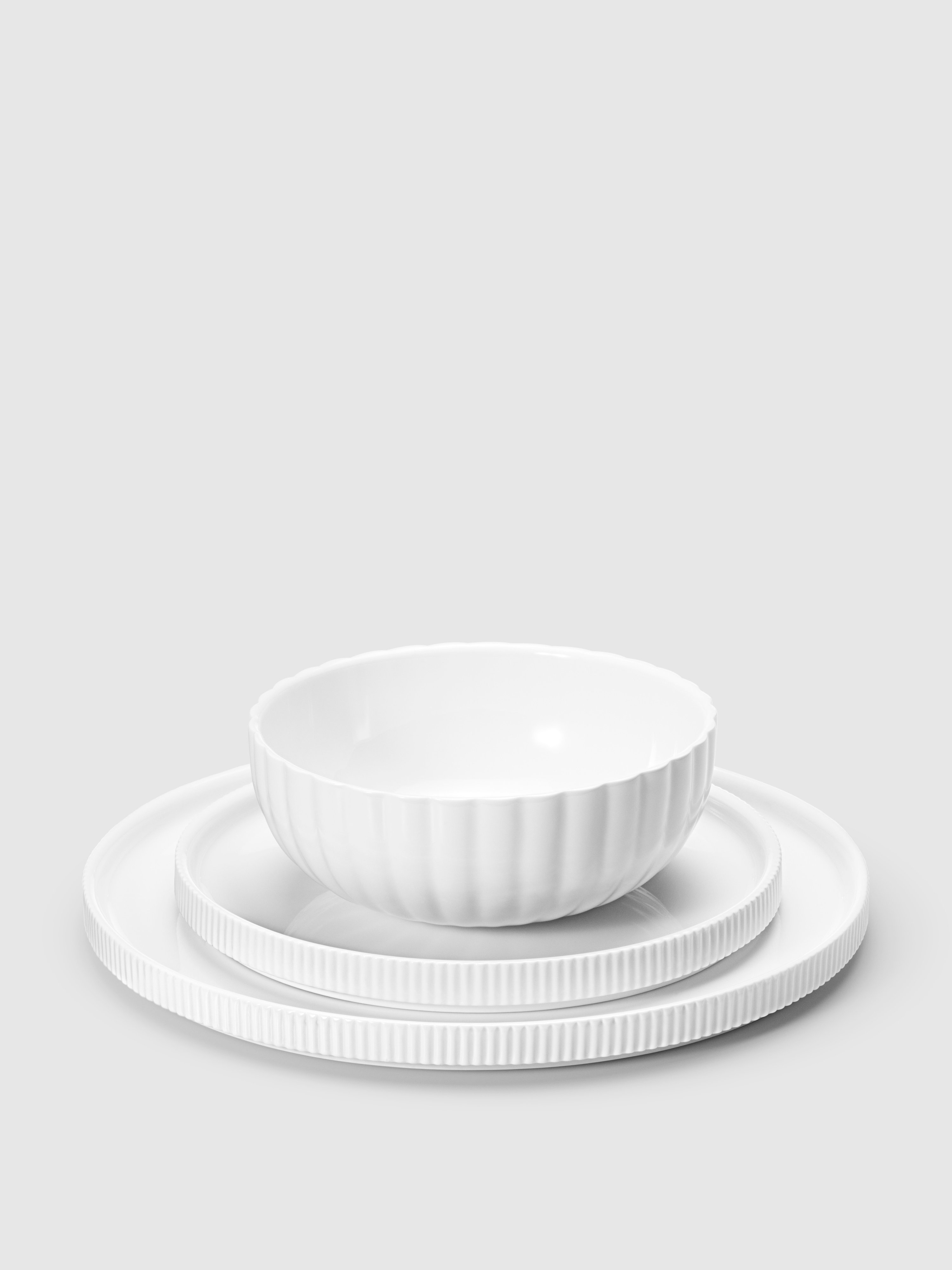 Georg Jensen Bernadotte Dinnerware, Set Of 3 In White