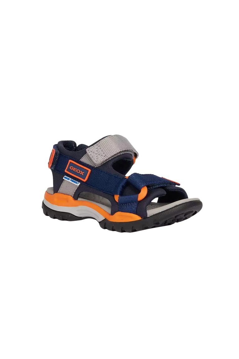 Geox Boys Borealis Sandals (Navy/Orange) - Navy/Orange