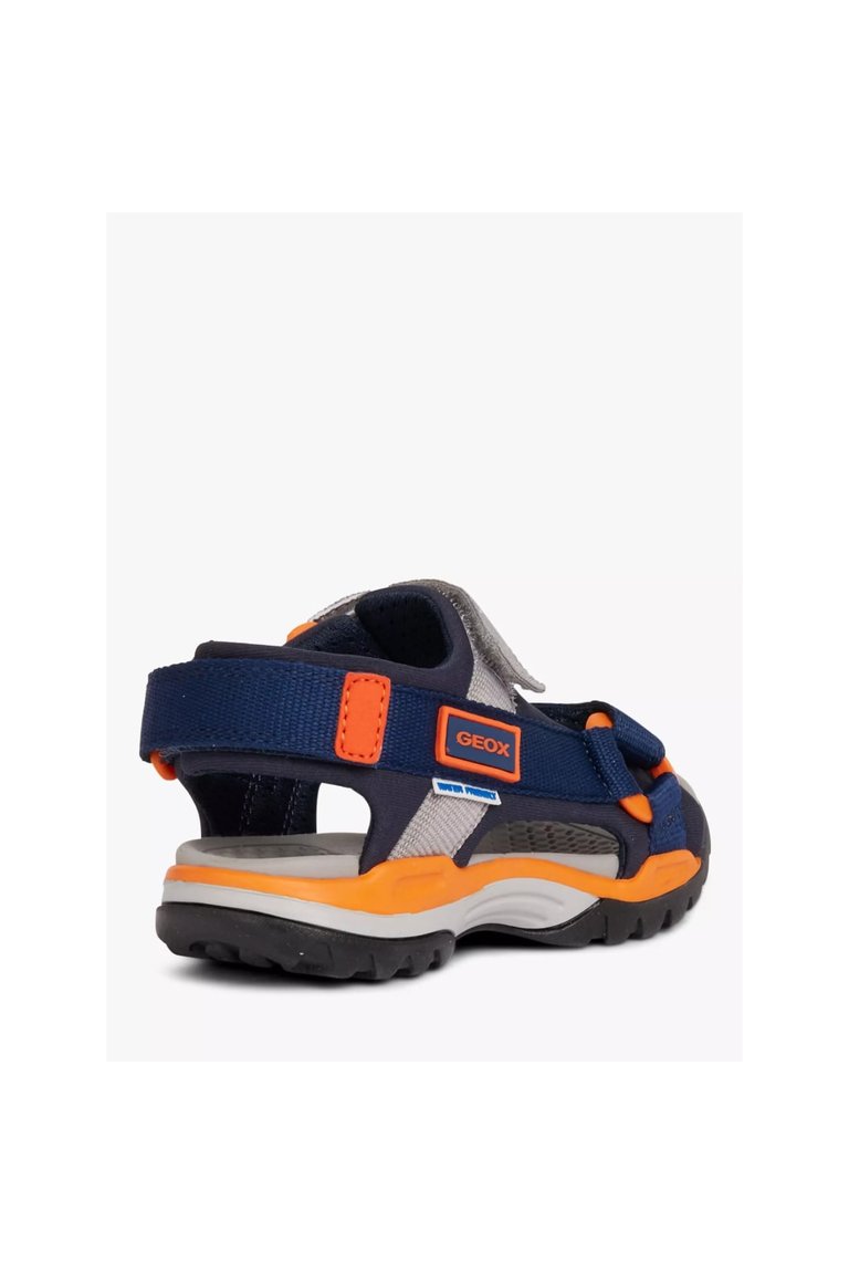 Geox Boys Borealis Sandals (Navy/Orange)